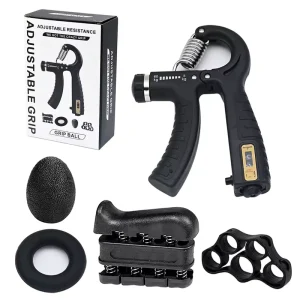 Hand Grip Strengthener Workout Kit 5 Pack Forearm Grip Adjustable Resistance Hand Grippers