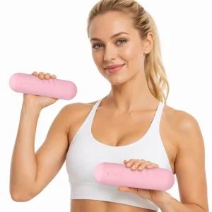 Hand Pattern Textured Silicone and Iron Edge Dumbbells, 1-2.5 kg