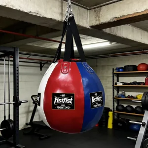 Hanging Round Leather Ball Punching Bag for MMA and Kickboxing Training
