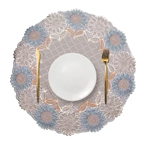Heat Protection Plaid Anti-Slip Round Plastic Placemat