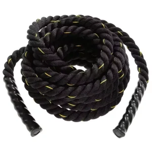Heavy Battle Rope Polyester Fiber Black Customized Length Commercial Fitness Exercise Battle Rope