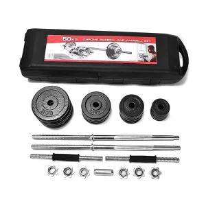Heavy Duty 50KG 55KG Cast Iron Adjustable Dumbbell and Barbell Set