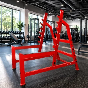 Heavy-Duty Adjustable Squat Rack with Bench and Barbell Support