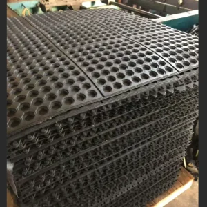 Heavy Duty Anti-Fatigue Perforated Non-Slip Rubber Floor Tile Mat for Kitchen, Workshop, and Door