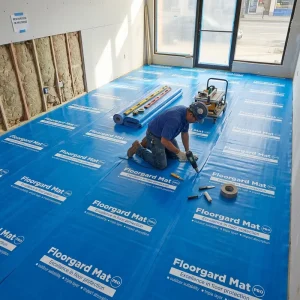 Heavy Duty Anti-Slip Temporary Protective Floor Covering Roll for Commercial Construction and Home Remodeling