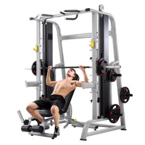 Heavy-Duty Assisted Smith Rack with Quick-Release Support Brackets for Spotter-Free Training