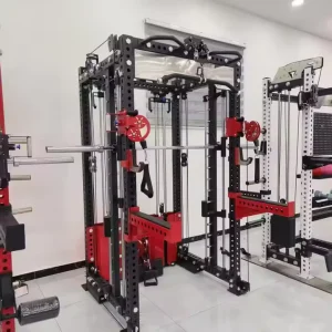 Heavy Duty Commercial Multi-Functional Cable Crossover Smith Machine Power Rack & Squat Rack for Commercial & Home Gym