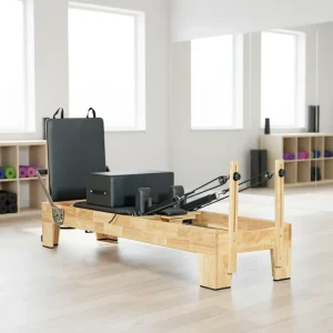 Heavy-Duty Commercial Oak Pilates Reformer MJD W15 for Fitness Centre