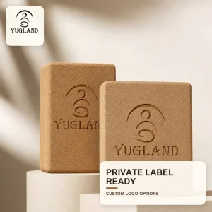 Heavy Duty Cork Yoga Block High Density Natural Jute Support Block Beveled Edges Professional Fitness Brick