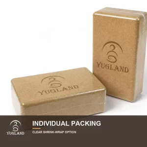 Heavy Duty Cork Yoga Block High Density Non Slip Supportive Pilates Block for Strength Training Custom Logo