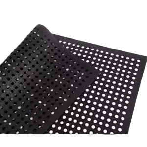 Heavy-Duty Drainage Rubber Mat Washable Waterproof Garage Floor Door Mat with Anti-Slip Holes