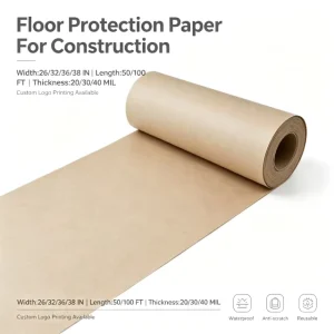 Heavy Duty Floor Protection Kraft Paper Roll 100% Recyclable Renewable Protective Paperboard for Decoration Construction