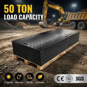 Heavy Duty Ground Protection Mats 4×8 HDPE Access Flooring Boards for Heavy Equipment Temporary Road Use