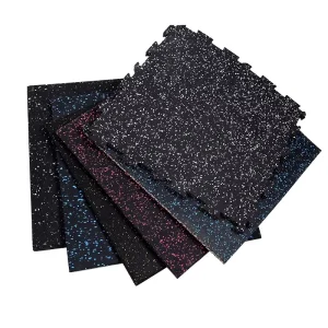Heavy-Duty Gym Rubber Floor Mat Shock and Sound Absorption Thick Cushioning Tiles for Weightlifting and Strength Training