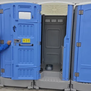 Heavy-Duty HDPE Squat Portable Toilet with Foot Pump Hand Wash Station, Mobile Restroom, Factory Supply