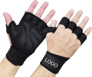 Heavy-Duty Men’s CrossFit Weight Lifting Gloves with Wrist Straps