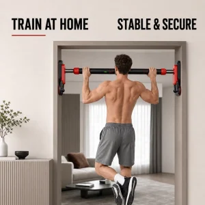 Heavy-Duty No-Screw Adjustable Doorway Pull-Up Bar with Dual-Plate Locking