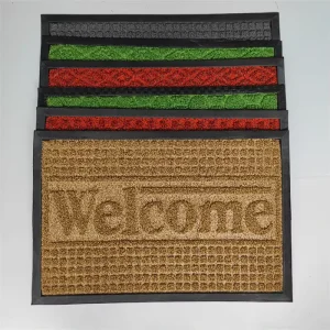Heavy-Duty Non-Slip Outdoor Front Door Mat Washable Rubber Loop-Pile Floor Mat