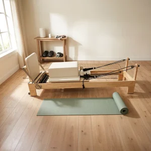 Heavy Duty Oak Pilates Bed Reformer Equipment for Studio Training
