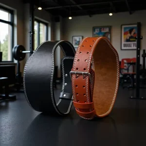 Heavy-Duty PVC Weightlifting Belt with Double-Prong Buckle for Men and Women, Powerlifting Waist Support