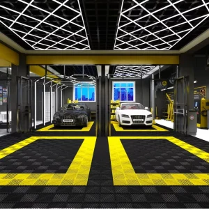 Heavy-Duty Plastic 18mm Garage Floor Tiles Anti-Slip Waterproof Interlocking for Workshops Warehouses and Garages