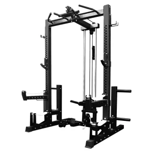 Heavy-Duty Power Cage with Lat Pulldown Attachment