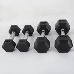 Heavy-Duty Rubber Hex Dumbbell Set for Strength Training and Home Fitness