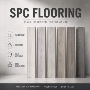 Heavy-Duty SPC Garage Tiles Interlocking Waterproof Oil-Resistant Vinyl Flooring for Carport Projects