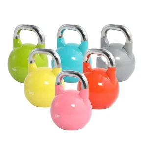 Heavy-Duty Steel Kettlebells for Home Gym Strength Training, Colorful