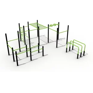 Heavy Duty Steel Outdoor Gym Fitness Equipment Multi Functional Street Workout Calisthenics Rig for Public Park