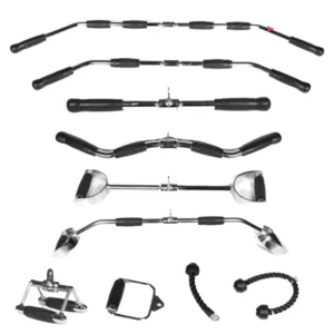 Heavy Duty Steel V-Shape Lat Pulldown Bar Set Cable Machine Attachments for Rowing and Back Workouts Multi-Grip Gym Pull Handles
