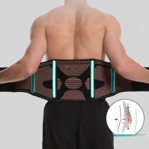 Heavy Duty Waist Belt with Copper Back Brace for Workout Support