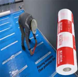 Heavy-Duty Waterproof Woven Fabric and Knitted Cotton Floor Protection Film for Renovation
