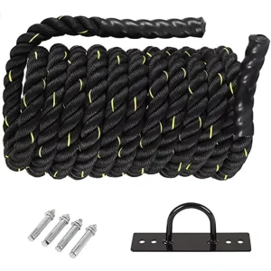 Heavy Nylon Battle Rope, 25mm, 38mm and 50mm, 9m Length, for Gym Strength Training
