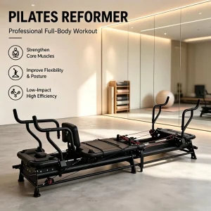 Heavy Pilates Reformer Adjustable Spring Resistance for Fitness Studios