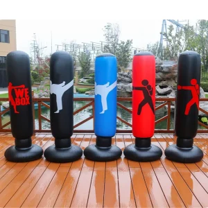 Heavy Reflex Fitness Standing Human-Shaped Inflatable Boxing Punching Bag, Water-Filled, for Adults and Kids