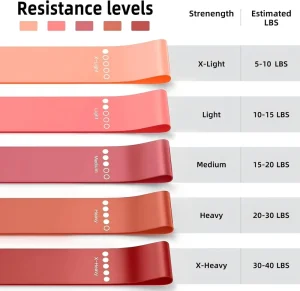 Heavy Workout Natural Latex Booty Bands Set 5 Non Slip Elastic Hip Loop Durable Exercise Mini Bands Carry Bag