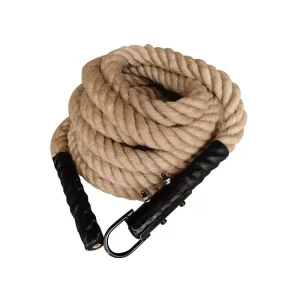 Hemp Battle Rope with Hook 9, 12, or 15 m for CrossFit Cardio Training, Jumping, and Climbing