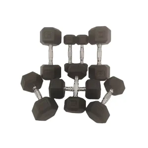 Hex Dumbbell Yf 2.5-27.5kg Straight Handle Rubber Hexagonal Dumbbells