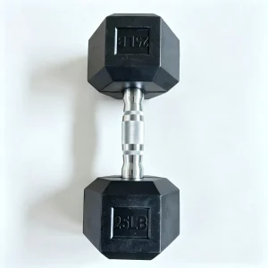 Hex Rubber-Coated Solid Cast Iron Dumbbell Set for Home Gym Training
