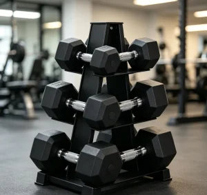 Hex Rubber-Covered Cast Iron Dumbbell, Custom Weight for Fitness and Home Workouts