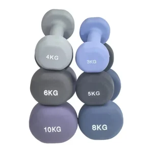 Hex Rubber Dumbbell Set with Cast Iron Coating, Anti-Slip