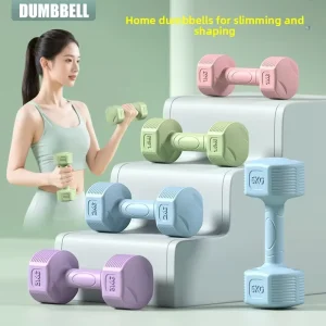 Hex Rubber-Encased Dumbbells with Plastic Core for Commercial Gyms