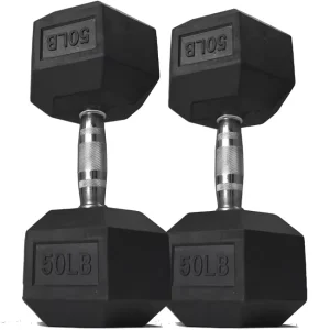 Hexagonal Dumbbells for Gym Sport Iron Rubber Materials 5LB to 110LB Weights