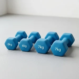 Hexagonal Rubber-Coated Dumbbell 6 kg