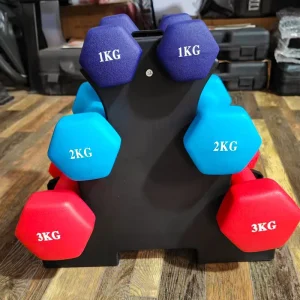 Hexagonal Rubber-Coated, Powder-Coated Dumbbell for Women, Home Fitness Training