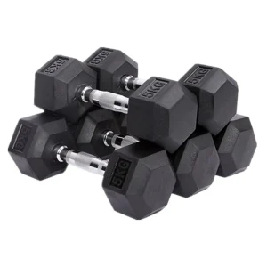 Hexagonal Rubber Dumbbell Set