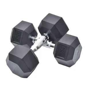 Hexagonal Rubber Dumbbell Set for Cross-Training and Competition