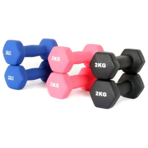 Hexagonal Rubber Dumbbell Set for Gym Workouts