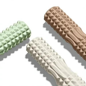 Hexagonal Solid High Density EVA Foam Roller Anti Roll Design Textured Massage Tool for Yoga Pilates Stability Training